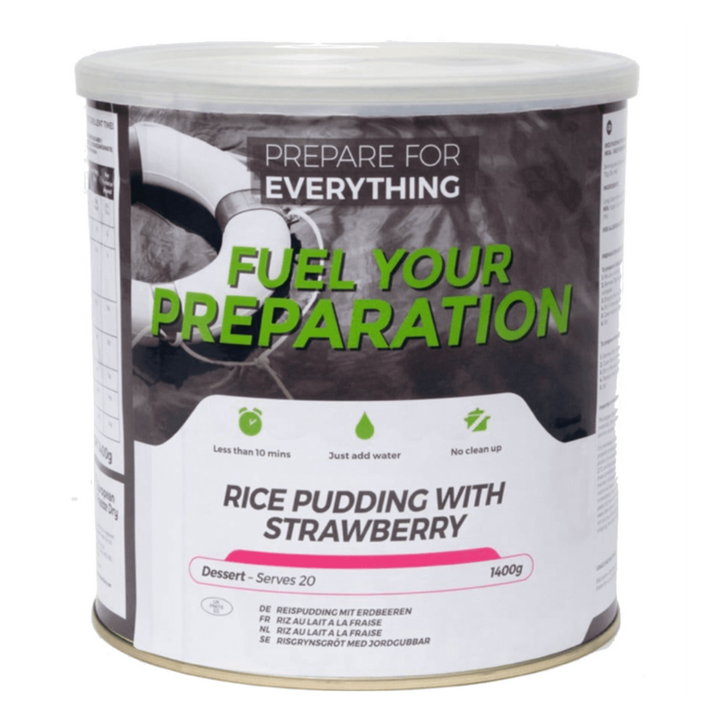 Fuel Your Preparation Rice Pudding With Strawberry Freeze Dried Meal Tin